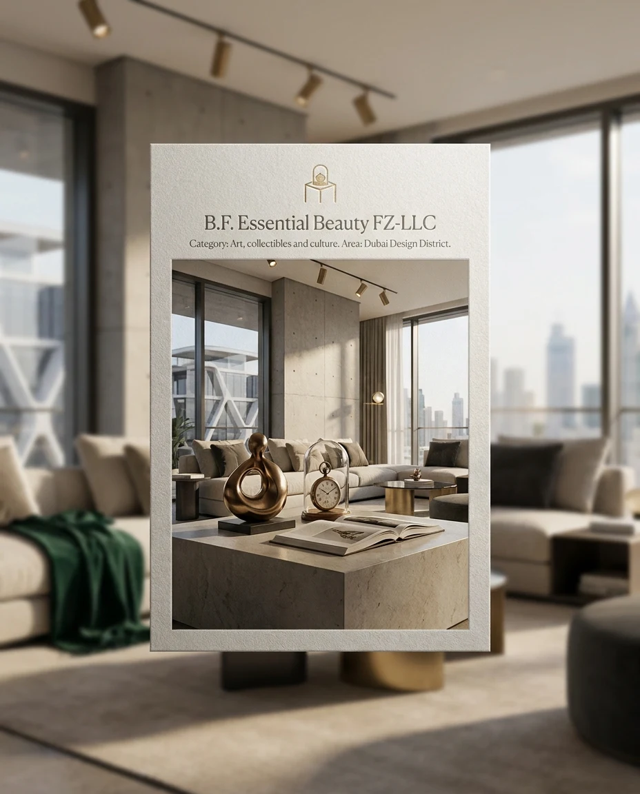 Editorial visual for B.F. Essential Beauty FZ-LLC profile context in Dubai