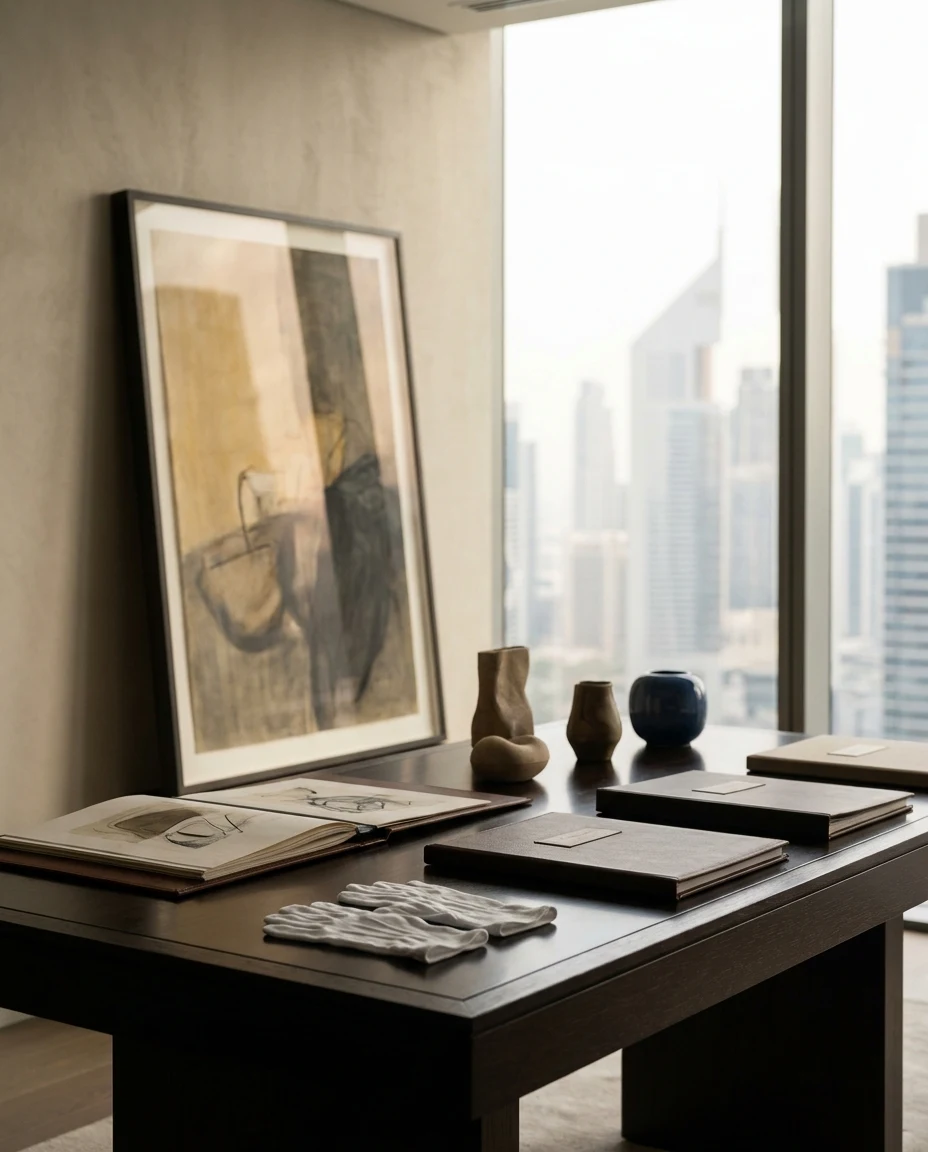 Editorial visual for Zawyeh Gallery Dubai profile context in Dubai