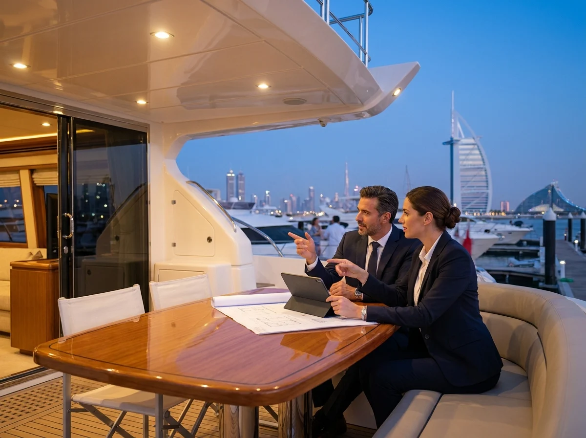 Corporate Yacht Events in Dubai appointment or site visit context in Dubai