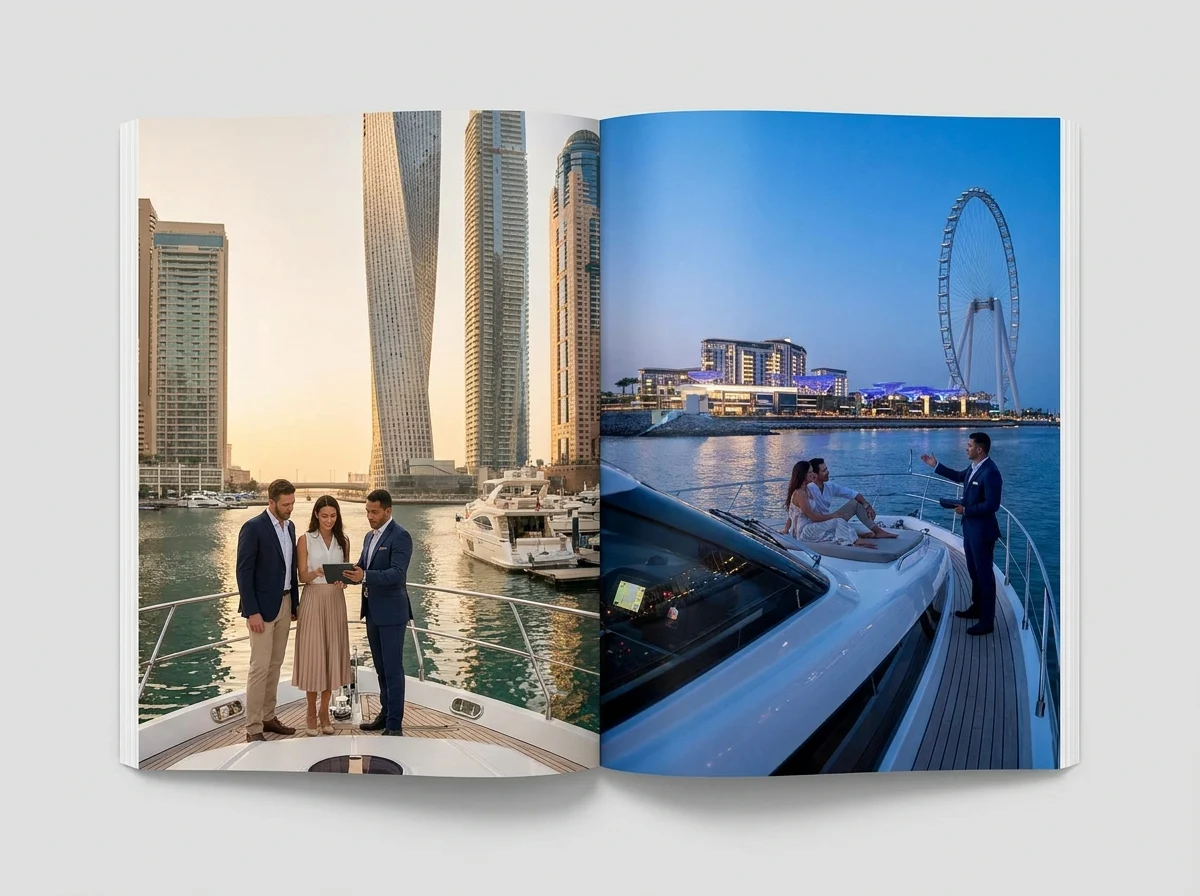 Yacht Rental Dubai Marina vs Dubai Harbour appointment or site visit context in Dubai